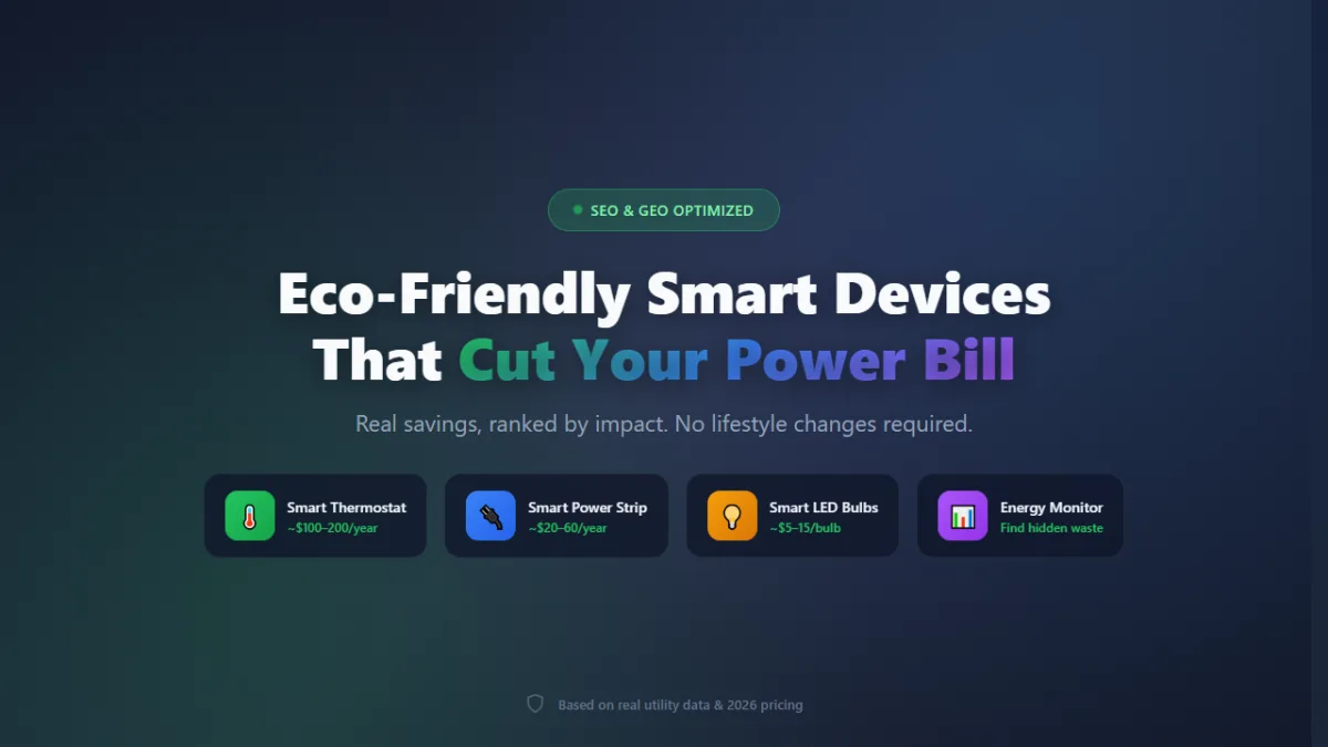 Eco-Friendly Smart Devices That Cut Your Power Bill